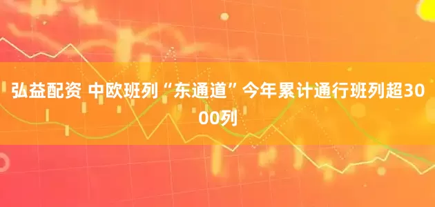弘益配资 中欧班列“东通道”今年累计通行班列超3000列